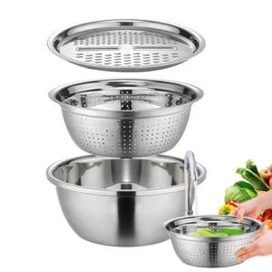 3 in 1 Stainless Steel Multi Functional Bowl Set