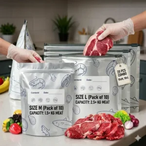 20 Pcs Premium Aluminum Foil Ziplock Bag Combo (M & L Size)